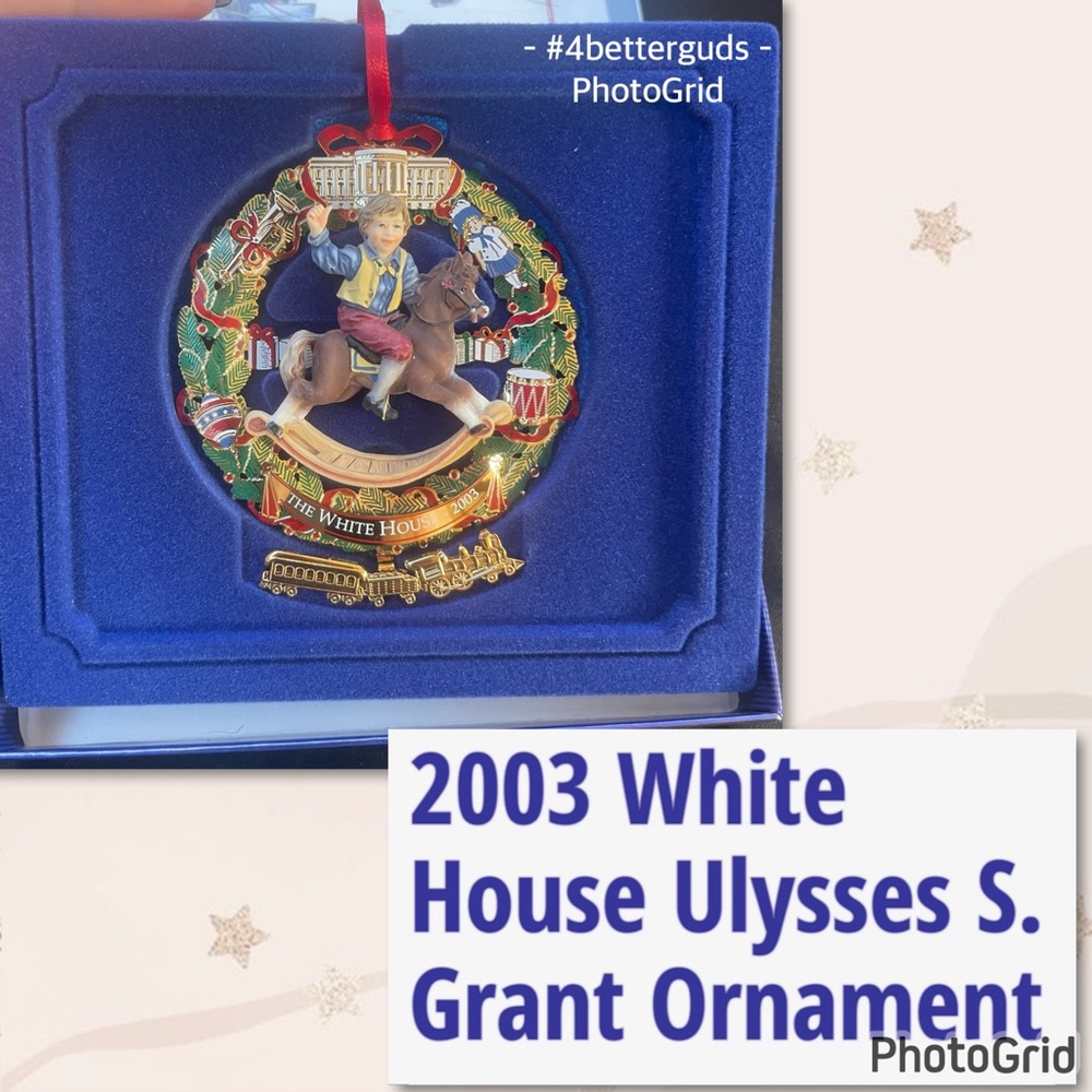 New 2003 White House Historical Ulysses S Grant Wreath Ornament Collection